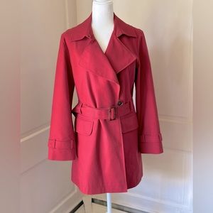 Talbots Red Trench Coat Size 6